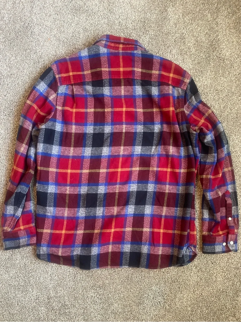 The North Face Arroyo Red and Blue Plaid Button-Down Flannel Shirt Large